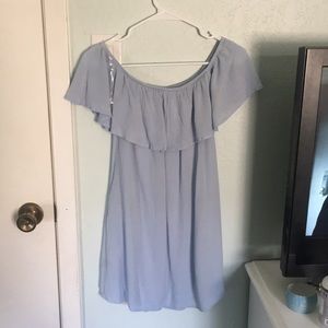 Light blue off the shoulder dress
